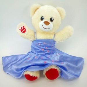 Build a Bear Lil Caramel Club Bonus Cream Red Paws Inc Formal Purple Gown Dress